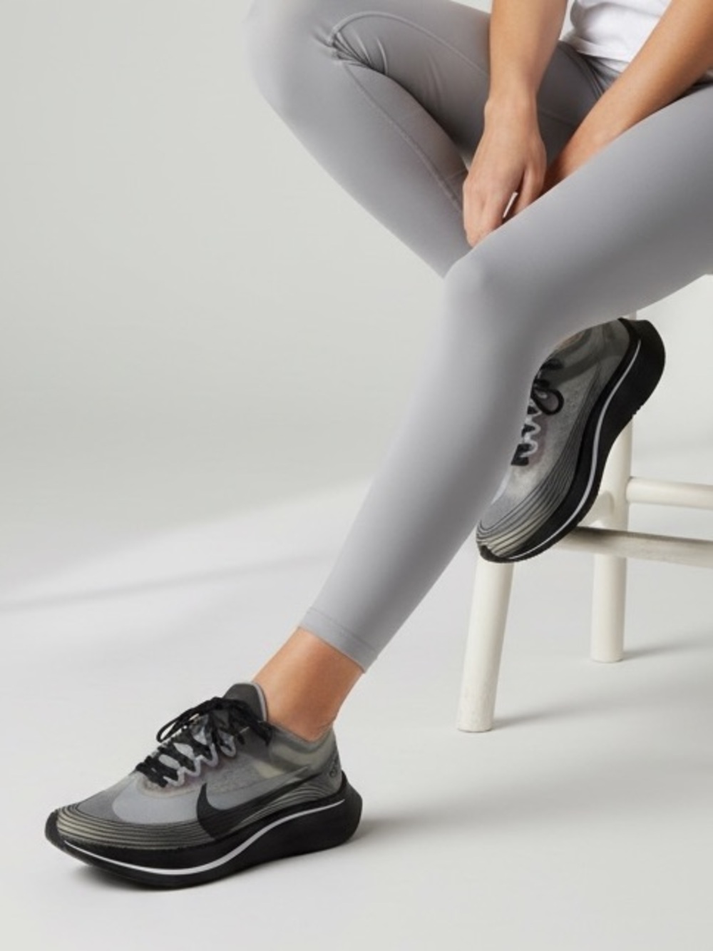 NIKELAB ZOOM FLY SP NYC Women Gray Athletic Sneakers Running Shoes Size 6.5 New